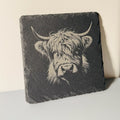 Highland Cow Slate Coaters